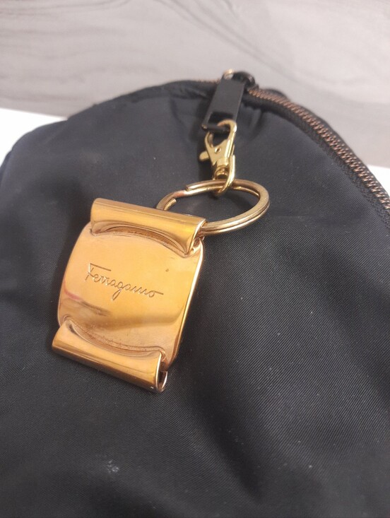 Salvatore Ferragamo Accessories - Salvatore Ferragamo Gold Tone Bag Charm Keychain Set